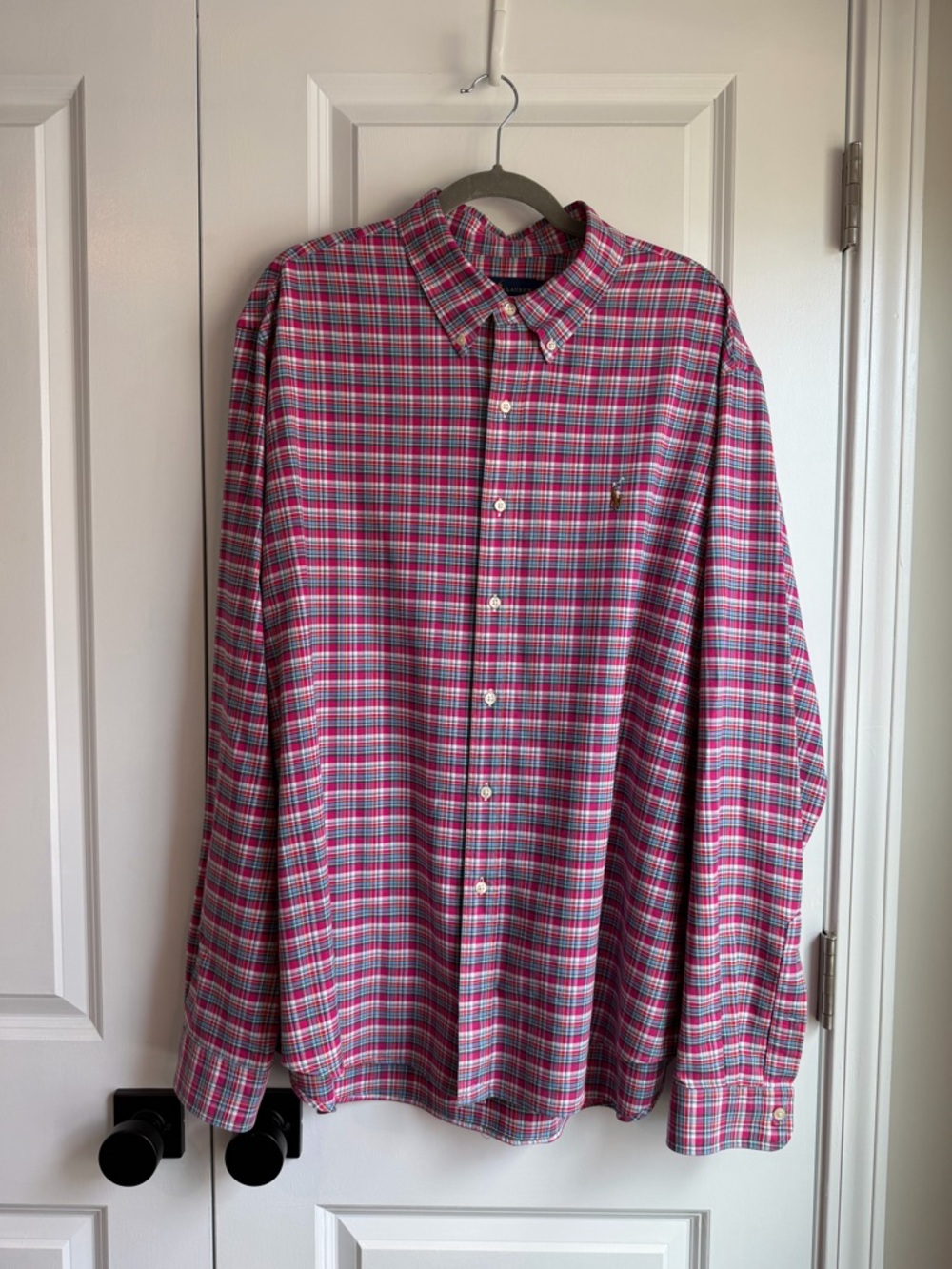 Ralph Lauren Men’s Madras Plaid Button Down 100% Cotton Long Sleeve Shirt Sz XXL